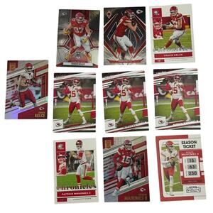 PANINI Football Trading Cards Patrick Mahomes II & Travis Kelce Lot of 10